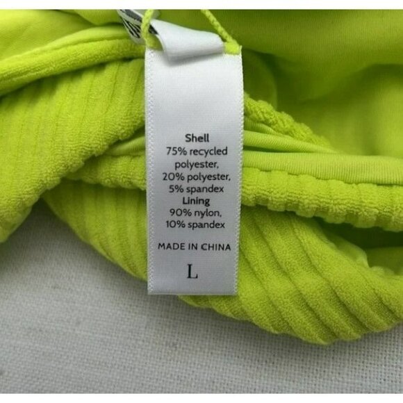 Andie Swin The Bermuda‎ Bikini Top Ribbed Terry Neon Lemon Medium - Picture 6 of 6
